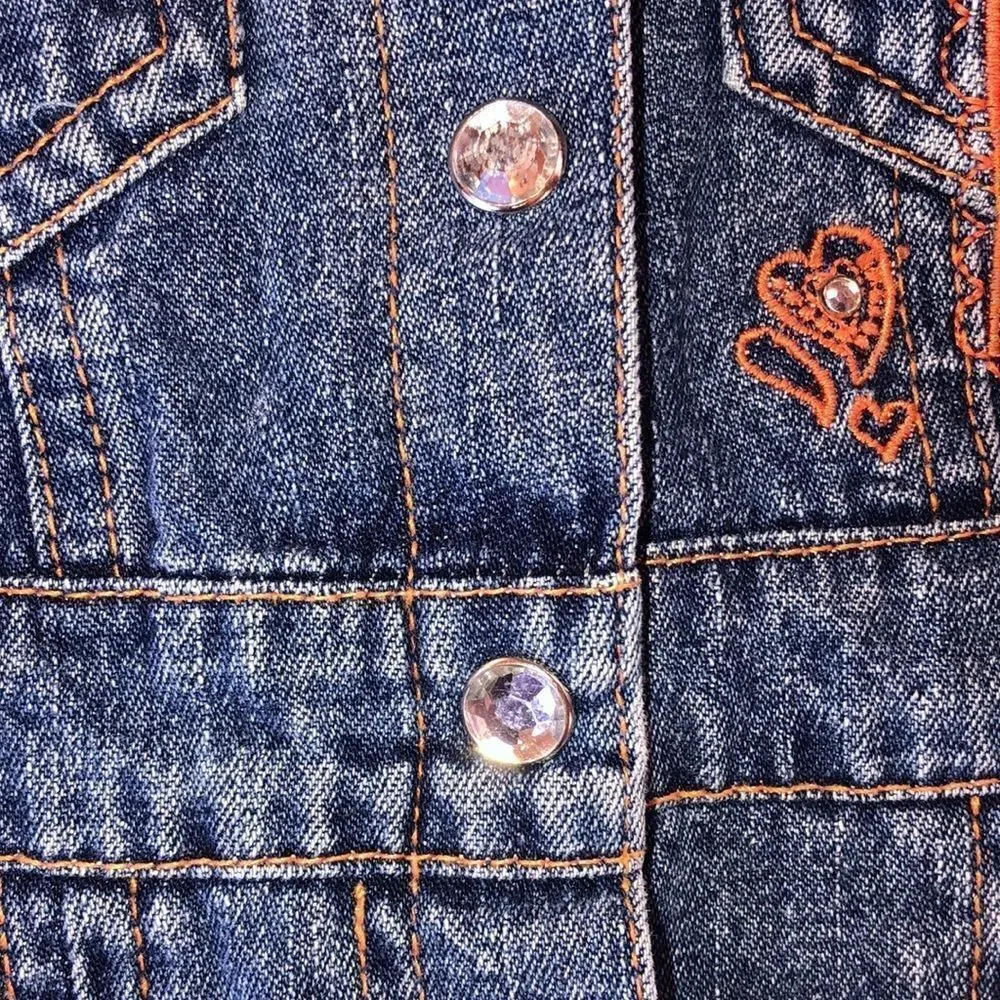 Excellent Vintage Girls 18M Carters Denim Dress